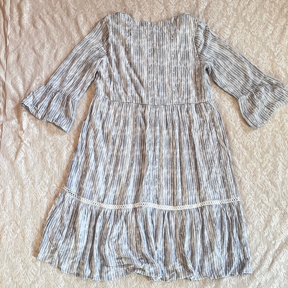 NWT Calstyle striped 3/4 sleeve midi dress - Picture 7 of 8